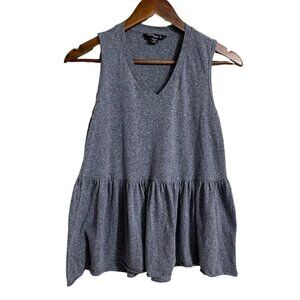 Stitch Star Womens Blue Tiered Sleeveless Peasant Bohemian Blouse Small